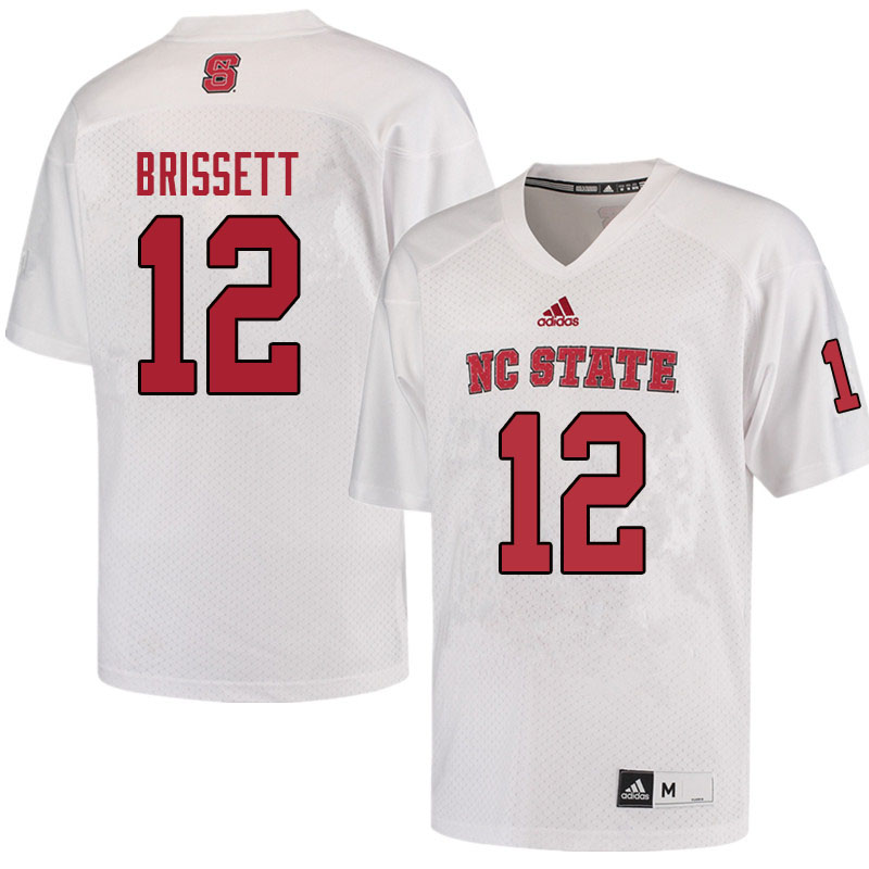 Men #12 Jacoby Brissett NC State Wolfpack College Football Jerseys Sale-Red - Click Image to Close